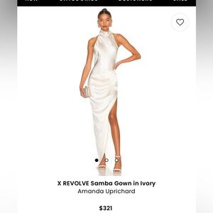 Samba Gown in Ivory. Amanda Uprichard size medium. Dry cleaned. Worn once.